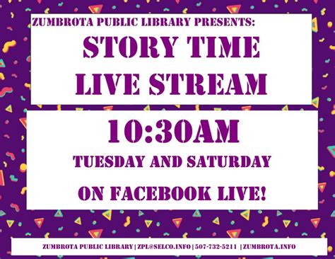 Story Time Live Tuesdays And Saturdays Zumbrota Public Library