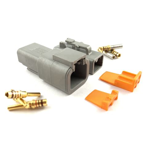 Mated Deutsch Dtp 2 Pin Connector Plug Kit 14 12 Awg Gold Contacts