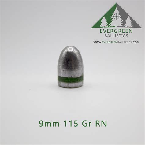 9mm 356 115 Grain Round Nose Lead Bullets Evergreen Ballistics
