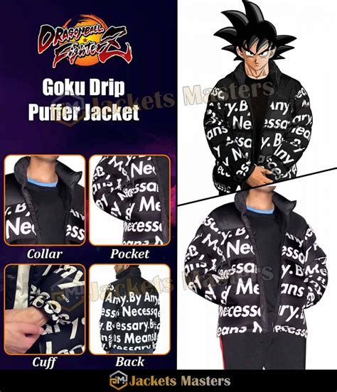 Video Game Dragon Ball Z Goku Drip Puffer Jacket Jackets Masters