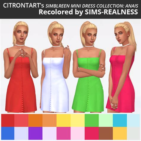 Sims Realness Citrontarts Simblreen Mini Dress Love 4 Cc Finds