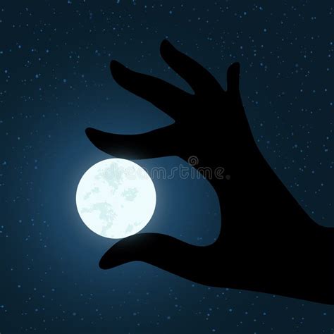 Vector Hand Holding The Moon Stock Vector Illustration Of Magic Bear