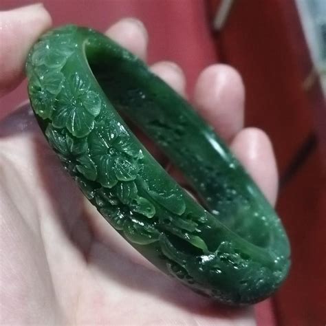 Grade A Green Jade Bangle Women Healing Gemstone Fine Jewelry Genuine