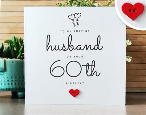 Husband 60th Birthday Card Handmade 60th Birthday Card For Etsy Uk