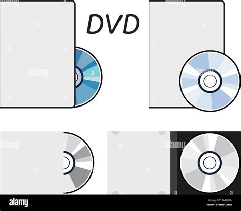 Vector Dvd Or Cd Disc Icons Isolated On White Background Set Of