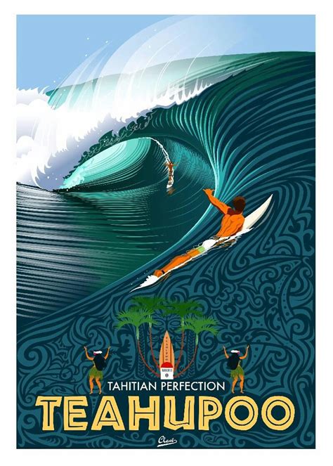Teahupoo Tahiti Surf Art Surf Poster Surfing