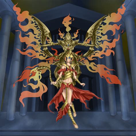 Hand Of Nephthys Sacred Phoenix Of Nephthys Yu Gi Oh Artist Request 2girls Armor Bird