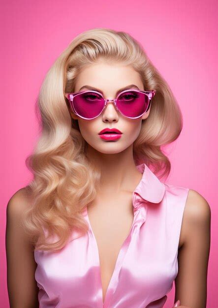 Premium Ai Image Portrait Of Barbie Blonde Pretty Women With Pink