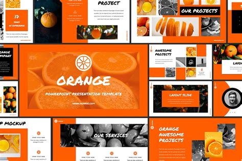 Orange Powerpoint Template ~ Presentation Templates ~ Creative Market