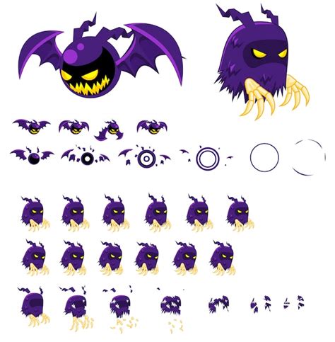 Ghost Game Sprites Premium Vector