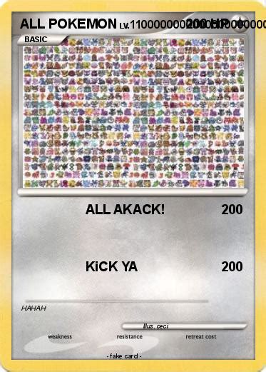 Pokémon All Pokemon 97 97 All Akack My Pokemon Card