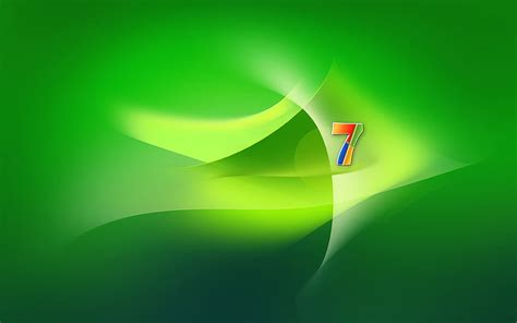 Hd Wallpaper Windows 7 Theme Wallpaper Green Seven Green Color