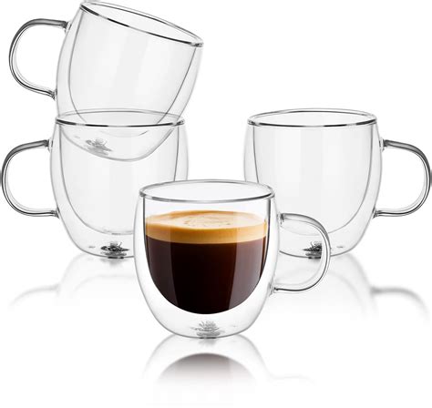 sweese glass espresso cups double wall insulated coffee mugs 5 oz coffee cup set