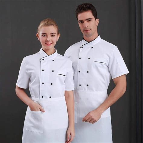 White Unisex Plain Cotton Catering Uniform For Chef And Catering Use At