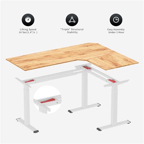 Buy Fezibo Triple Motor L Shaped Electric Standing Desk 63 Inches