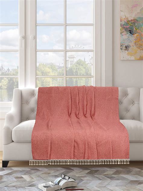 Saral Home Pink Chenille Sofa Throw 140x160 Cms Home