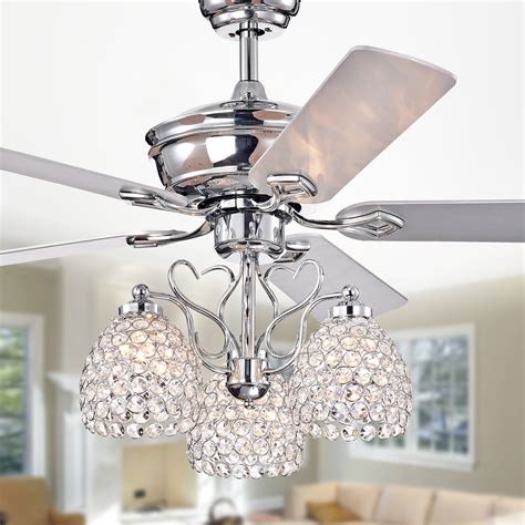 They can also be used with a regular battery backup. Boffen 52-inch 3-light Lighted Ceiling Fan with Crystal ...