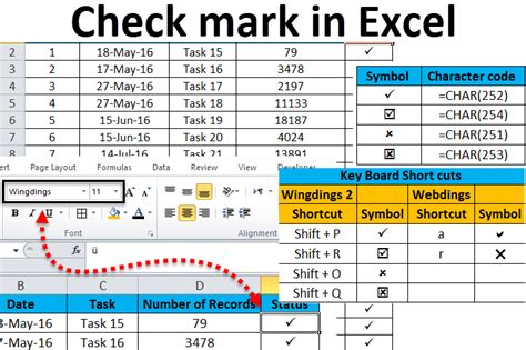 Checkmark In Excel Examples How To Insert Checkmark Symbol