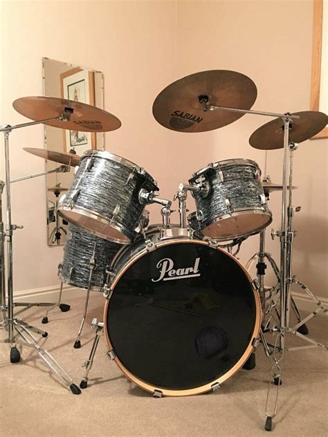 Pearl Export Exr Series 5 Piece Drum Kit Rare Includes Cymbals