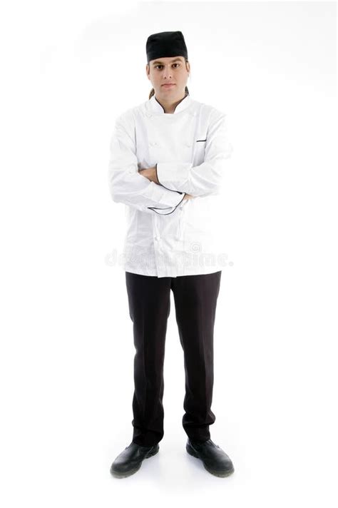 Full Body Pose Of Handsome Chef Stock Image Image Of Pose White 7363543