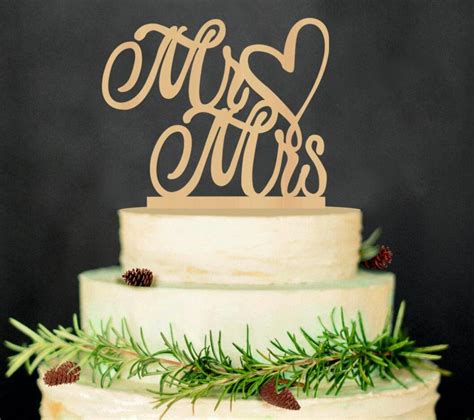 Buy Mr And Mrs Cake Toppers Kootips Wooden Wedding Cake Topper Party
