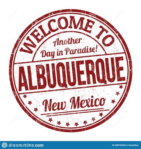 Welcome To Albuquerque Grunge Rubber Stamp Stock Vector Illustration
