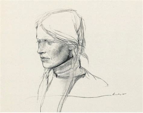 Andrew Wyeth Pencil Sketch For The Painting Braids 1979 Andrew