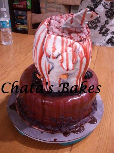 Back Of Creepy Halloween Cake Halloween Cakes Cake Baking