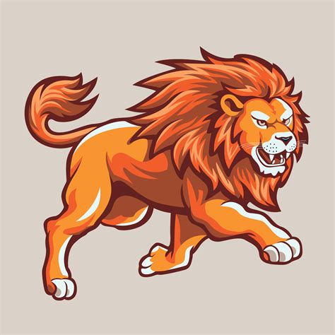 Running Lion Illustration Wild Animal Cartoon Vector Design 24825454