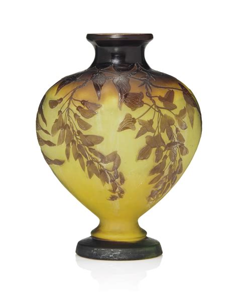Galle Overlaid And Acid Etched Cameo Glass Vase