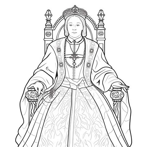 Elegant Queen Victoria Coloring Printable Coloring Page Karafuru
