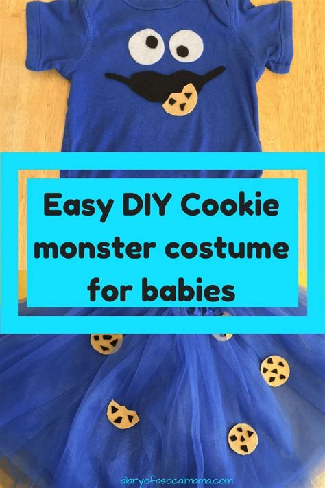 Diy Cookie Monster Costume Baby And Toddler No Sewing Required Cookie