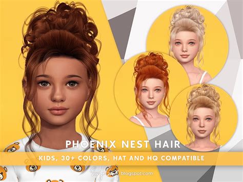 The Sims Resource Sonyasims Phoenix Nest Hair Kids