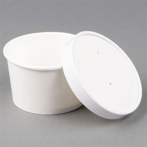 Choice 8 Oz Double Poly Coated White Paper Soup Hot Food Cup With
