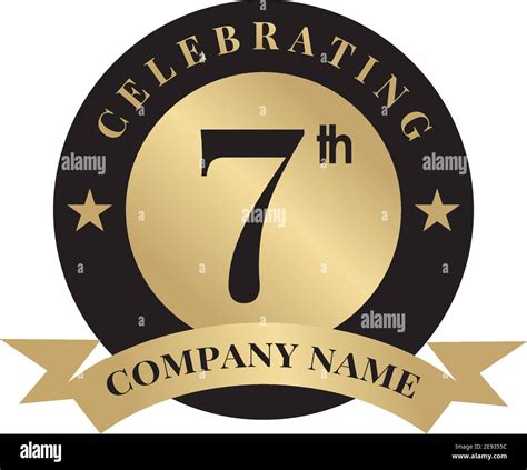 7th Year Anniversary Emblem Logo Design Illustration Vector Template