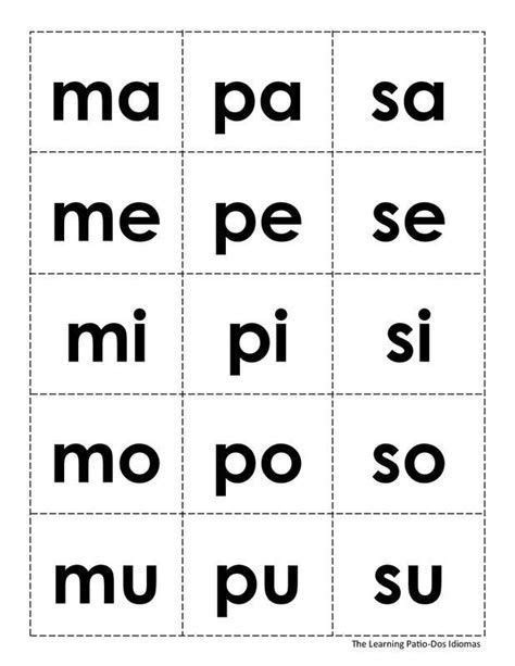 Silabas En Espanol Para Imprimir Silabario En Español Spanish