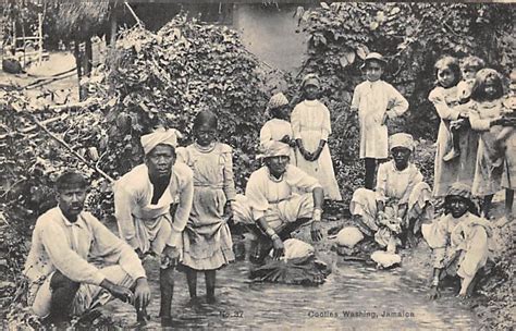 coolies washing jamaica jamaique postcard