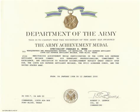Education Awards For Certificate Of Achievement Army Template Cumedorg