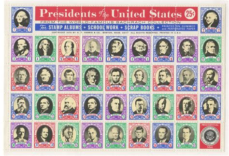 Lot Detail He Harris Presidents Stamp Sheet Of 37