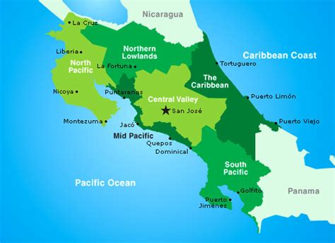 Map Of Costa Rica Camino Travel