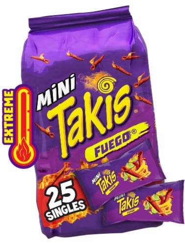 Takis Fuego Mini Hot Chili Pepper And Lime Rolled Tortilla Chips 25 Pc