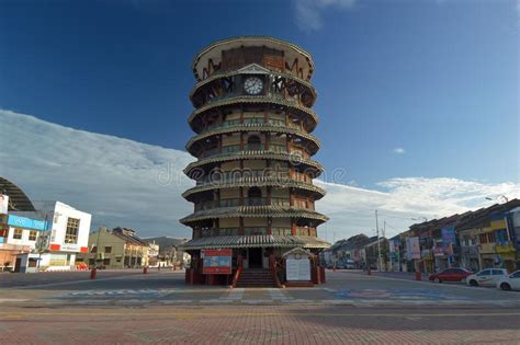 The tower is slanted leftward, similar to the tower of pisa. Leaning Tower Of Teluk Intan In HDR Editorial Photo ...