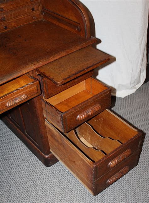 They can accommodate a lot of work items; Bargain John's Antiques | Antique Oak Roll top Desk - 60 ...