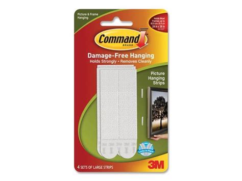 3m Command 17206 Large Picture Hanging Strips White 4 Sets Of Strips