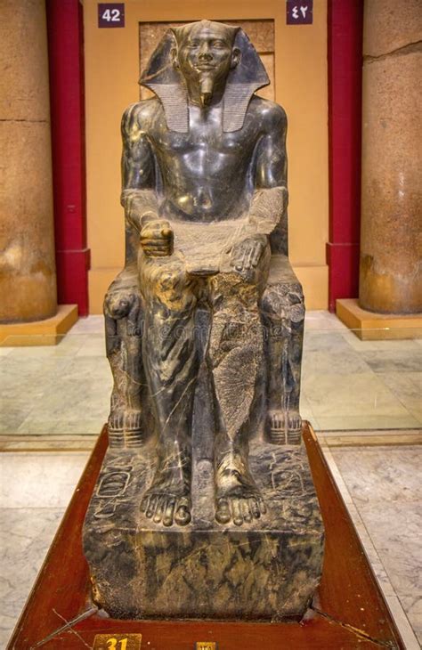 Statue Of The King Khafre In Museum In Cairo Editorial Stock Image