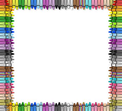A Square Frame Made Up Of Colored Pencils
