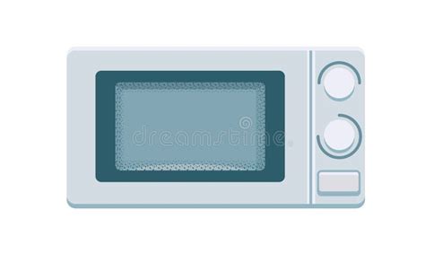 Close Microwave Front View Vector Electric Oven Illustration Kitchen