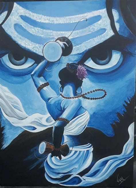 Shiva Painting Illustrated By Artist Vijaya Laxmi Lord Shiva Painting