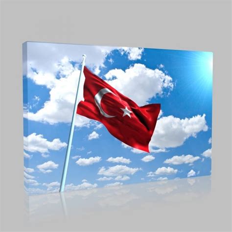 Dalgalanan Türk Bayrağı Tablo Tablobak Türkiye nin Kanvas Tablo