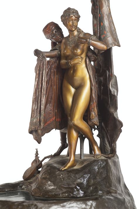 An Austrian Cold Painted Bronze Figural Lamp Cast From A Model By